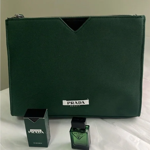 Prada | Bags | New Authentic Prada Beauty Dark Green Cosmetic Case